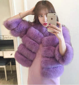 Purple Woman's Winter FAUX Fur Coat