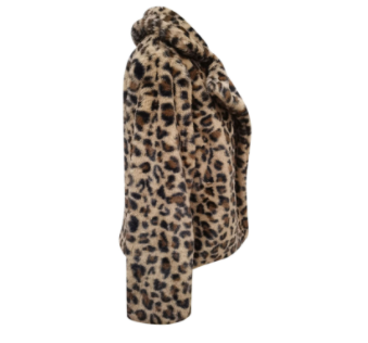 Leopard Print Fur Coat Side View