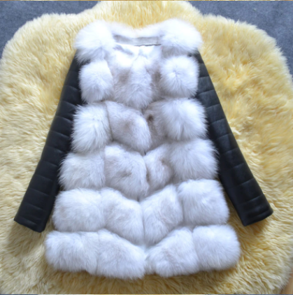 Faux Fox Fur Coat White