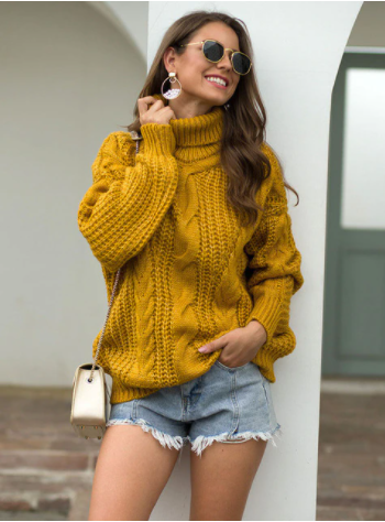 Casual cashmere sweaters Yellow
