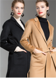 water wave cashmere coat side view