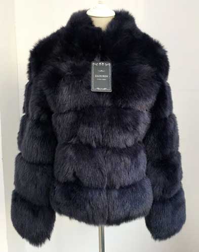 Black ZADORIN Fur Winter Coat