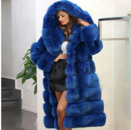 Beautiful Warm Fur Coat Blue