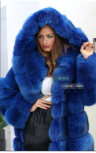 Beautiful Warm Fur Coat Blue