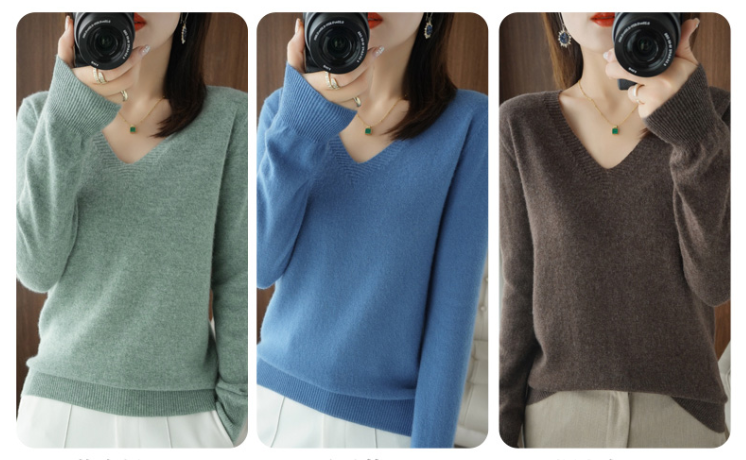 V-Neck Cashmere Sweater Colors